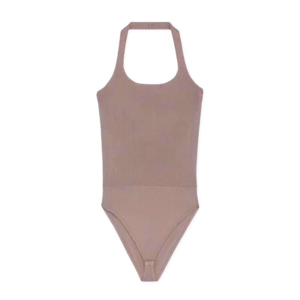 Zara Knit Taupe Halter Bodysuit